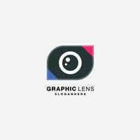 Grafik-Objektiv-Logo-Vektor-Design-Gradient vektor