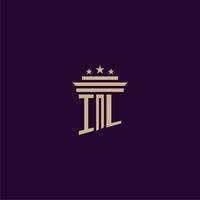 il anfängliches Monogramm-Logo-Design für Anwaltskanzleianwälte mit Säulenvektorbild vektor