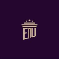 eu första monogram logotyp design för advokatbyrå advokater med pelare vektor bild