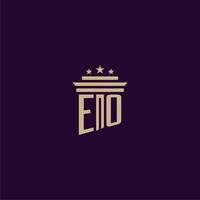 eo första monogram logotyp design för advokatbyrå advokater med pelare vektor bild
