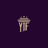 yf anfängliches Monogramm-Logo-Design für Anwaltskanzleianwälte mit Säulenvektorbild vektor