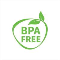 bpa-freies rundes Symbol, grüne Blätter, Vektorillustration vektor