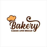 Bäckerei-Schriftzug und Kalligrafie-Logo-Design, Kuchen-Vektor vektor