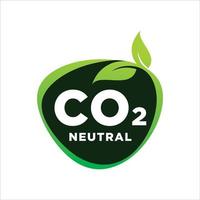 co2 neutral grön grov texturerad stämpel - kol utsläpp fri Nej luft atmosfär förorening industriell produktion miljövänlig isolerat tecken vektor