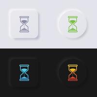 Sanduhr-Icon-Set, mehrfarbiger Neumorphismus-Button Soft-UI-Design für Webdesign, Anwendungs-UI und mehr, Button, Vektor. vektor