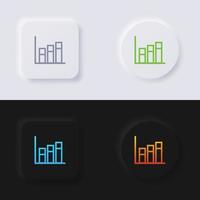 Graf ikon uppsättning, Flerfärgad neumorphism knapp mjuk ui design för webb design, Ansökan ui och Mer, knapp, vektor. vektor
