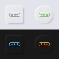 Pincode-Feldbox oder Passwortfeld-Box-Icon-Set, mehrfarbiger Neumorphismus-Button Soft-UI-Design für Webdesign, Anwendungs-UI und mehr, Button, Vektor. vektor