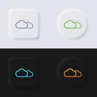 Cloud-Icon-Set, mehrfarbiger Neumorphismus-Button, weiches UI-Design für Webdesign, Anwendungs-UI und mehr, Button, Vektor. vektor