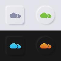 moln ikon uppsättning, Flerfärgad neumorphism knapp mjuk ui design för webb design, Ansökan ui och Mer, knapp, vektor. vektor