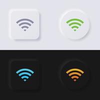 internet signal Vinka symbol ikon uppsättning, Flerfärgad neumorphism knapp mjuk ui design för webb design, Ansökan ui och Mer, knapp, vektor. vektor