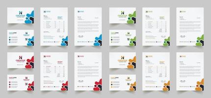 Corporate Branding Identity Design umfasst Visitenkarten, Rechnungen, Briefkopfdesigns und moderne Briefpapierpakete mit abstrakten Vorlagen vektor