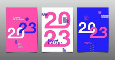 mall layout design 2023, typografi, omslag bok. presentation abstrakt platt design vektor