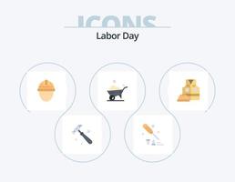 arbetskraft dag platt ikon packa 5 ikon design. arbetskraft. arbetskraft jacka. dag. hjul. ett hjul vektor