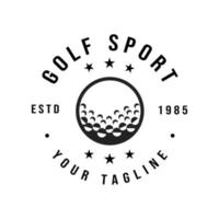 retro årgång golf, professionell golf boll logotyp mall design, golf mästerskap, symbol, golf ikon vektor