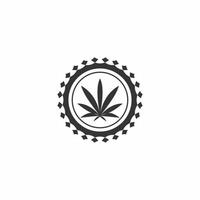 Logo-Vektor für Cannabisblatt-Illustration vektor