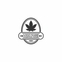 Logo-Vektor für Cannabisblatt-Illustration vektor