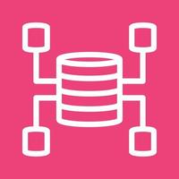 Symbol für farbigen Hintergrund der Data Warehouse-Linie vektor