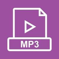 Symbol für farbigen Hintergrund der mp3-Linie vektor