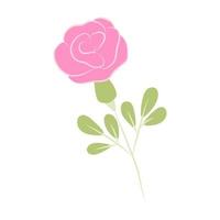 handgezeichnete rosa Rose. Valentinstag-Karte. Vektor-Illustration vektor