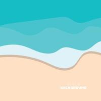 strand bakgrund, strand scen design med sand och hav vågor, mall ikon vektor illustration