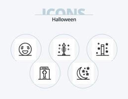 halloween linje ikon packa 5 ikon design. monster. halloween. halloween. Semester. ballonger vektor