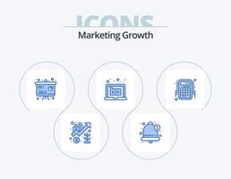 Marketing-Wachstum blau Icon Pack 5 Icon Design. Software. kreativ. Alarm. Code. Information vektor