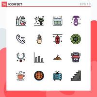 16 kreativ ikoner modern tecken och symboler av Kontakt dag kokos kvinna rutin- redigerbar kreativ vektor design element