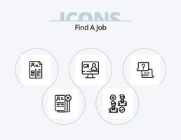 Finden Sie ein Job-Line-Icon-Pack 5-Icon-Design. Arbeit. Lehrplan. Arbeit. Arbeit. Lage vektor