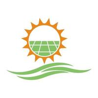 sol- energi logotyp ikon design vektor