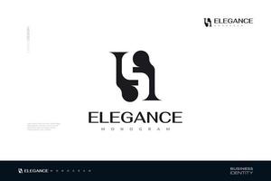 abstrakt och elegant första s och h logotyp design. sh eller hs logotyp med unik begrepp för företag och varumärke identitet vektor