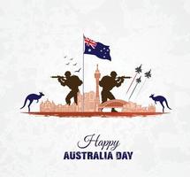 Lycklig Australien dag. 26 januari. mall för bakgrund, baner, kort, affisch. vektor illustration.