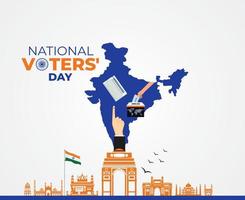 nationell väljarnas dag Indien. flagga Färg bakgrund för hälsning, social media inlägg, januari 25 Indien nationell väljarna dag. vektor illustration.