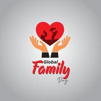 global familj dag. stanna kvar med familj stanna kvar säker. vektor illustration.
