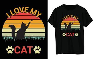 Katzen-T-Shirt-Design. vektor