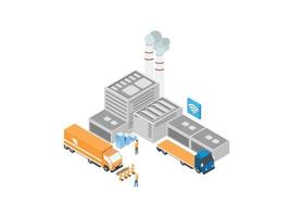 modern isometrisk logistisk systemet illustration, lämplig för diagram, infografik, bok illustration, spel tillgång, och Övrig grafisk relaterad tillgångar vektor