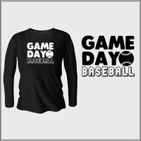 Spieltag-Baseball-T-Shirt-Design mit Vektor