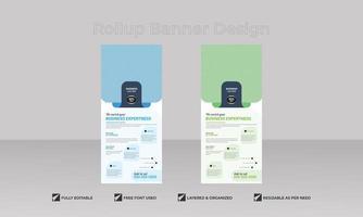 Geschäftsagentur steht Roll-Up-Banner-Design-Vorlage, editierbare Banner-Vektorvorlage und Werbe-Roll-Up-Banner-Design vektor