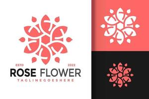 Schönheit Rose Blume Logo Design Vektor Illustration Vorlage