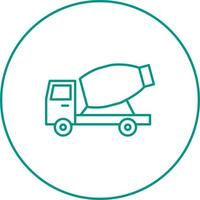 schöne Mischer-LKW-Linienvektorsymbol vektor