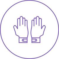 Einzigartiges Symbol für die Vektorlinie der Handschuhe vektor