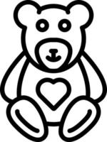 Liniensymbol für Teddy vektor