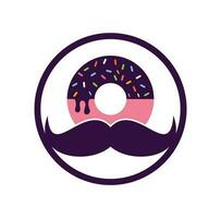 Schnurrbart-Donut-Vektor-Logo-Design-Ikone.