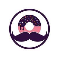 Schnurrbart-Donut-Vektor-Logo-Design-Ikone. vektor