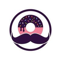 Schnurrbart-Donut-Vektor-Logo-Design-Ikone. vektor