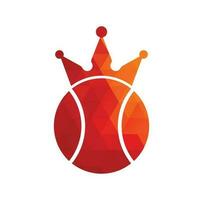 tennis kung vektor logotyp design. tennis boll och krona ikon design mall.