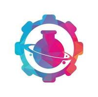 Labor Planetengetriebe Form Konzept Logo Template Design. kreative orbit labour lab abstrakte logo design vorlage vektorillustration. vektor