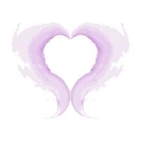abstrakt hjärta formad borsta stroke i trendig nyanser mjuk lavendel- vattenfärg. Lycklig valentines dag vektor