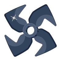 ett redigerbar platt ikon av ninja stjärna vektor