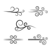 Wind-Symbol isoliert Logo-Vektor-Template-Design vektor