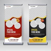 Lebensmittel und Restaurant rollen Banner Design-Vorlage vektor